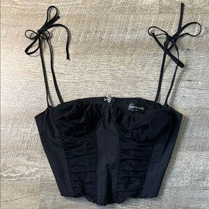 White Fox Black Mesh Corset Top Size Medium